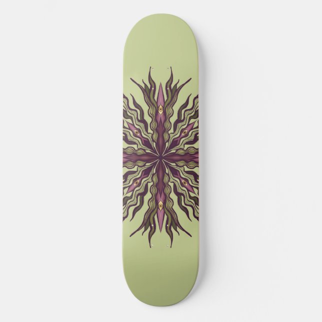 Skate Psychedelic Eye Plant - Surreal Botanical Mandala (Frente)
