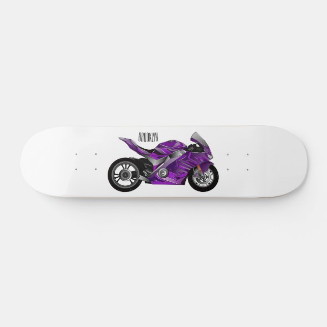 Skate Purple sports motorcycle cartoon 