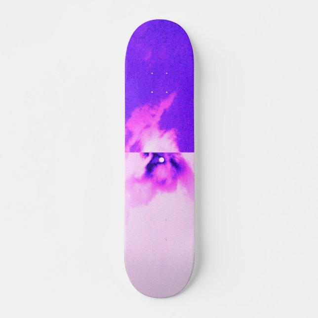 Skate Purple violet sky cloudy design  (Frente)