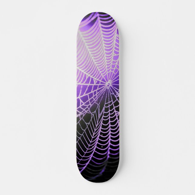 Skate Púrpura Black Creepy Spooky Spider Web (Frente)