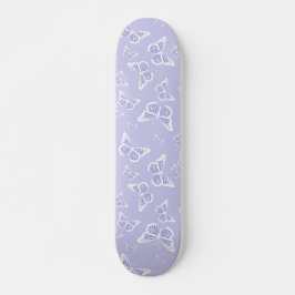 Skate Púrpura Lilac e borboleta branca Padrão de Motif