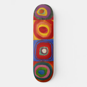 Skate Quadrados com Círculos Concêntricos Kandinsky