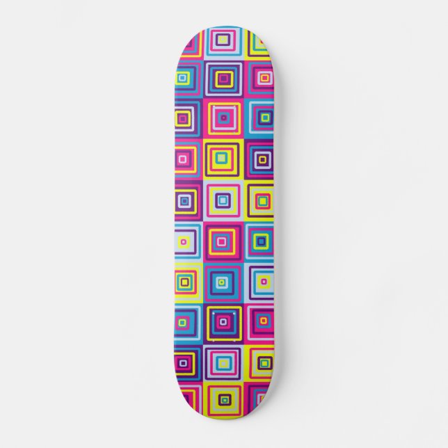 Skate Quadrados Geométricos Coloridos (Frente)