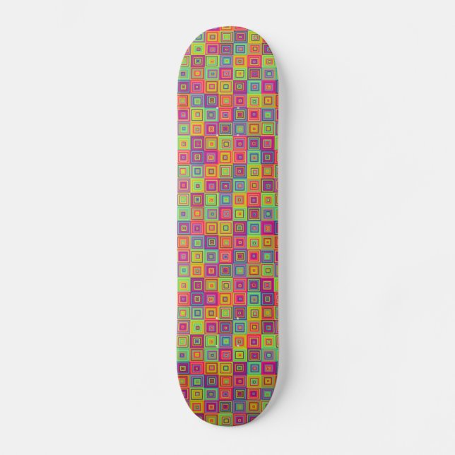 Skate Quadrados Geométricos Coloridos (Frente)