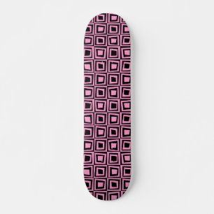 Skate Quadrados Retroativos - Rosa em Preto