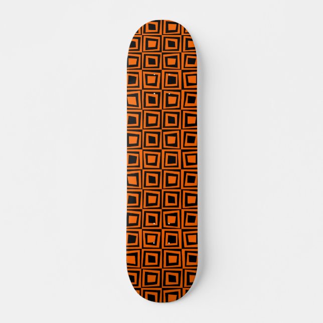 Skate Quadrados retrorreflectores - Laranja em Preto (Frente)