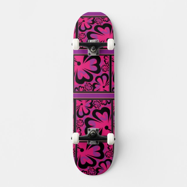 Skate Quadrados Rosa (Frente)
