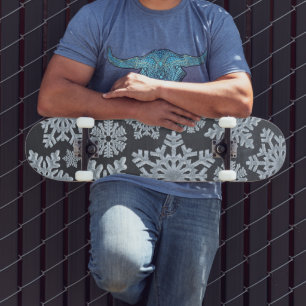 Skate Quadro congelado gelado do Natal dos flocos de