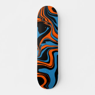 Skate Quadro de bordo azul-laranja-Abstrato preto