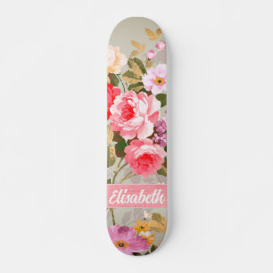 Skate Quadro de bordo de Rosas vermelhas Rosa Elegante
