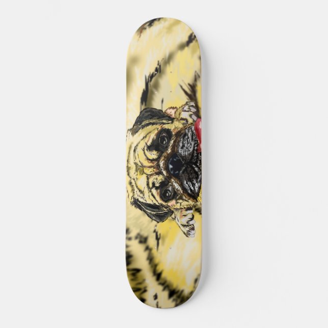 Skate Quadro de captura engraçado com o cão de boi (Frente)