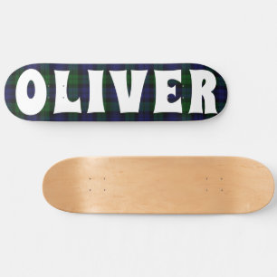 Skate quadro de controlo de tartã escocês azul e verde