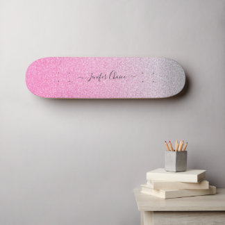 Skate Quadro de navegação com nome personalizado Glitter