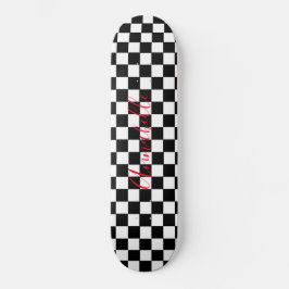 Skate Quadro de navegação de nome personalizado branco e