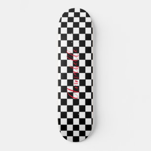 Skate Quadro de navegação de nome personalizado branco e