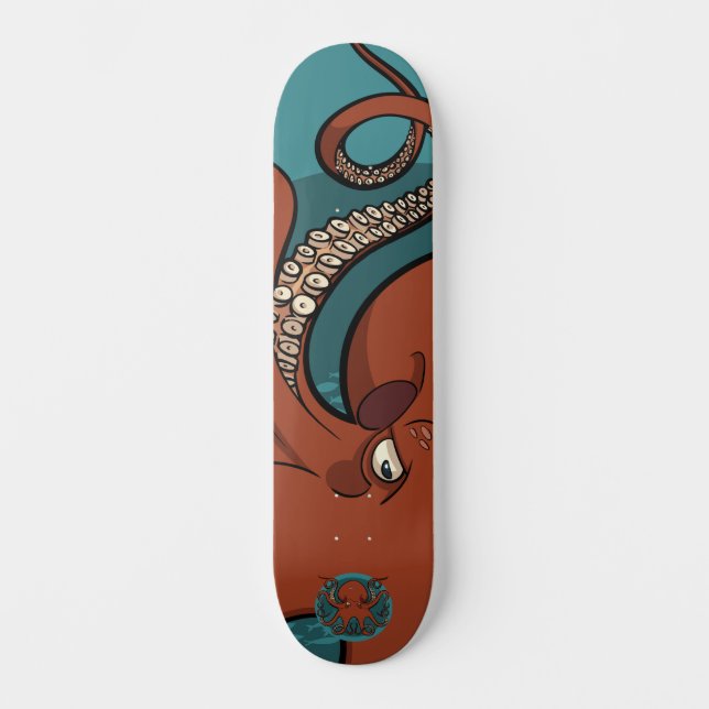 Skate Quadro De Octopus De Cartoon Vermelhos Não Confirm (Frente)
