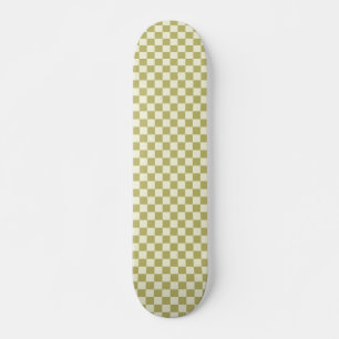 Skate Quadro de Verificação de Khaki e Beige Escuros