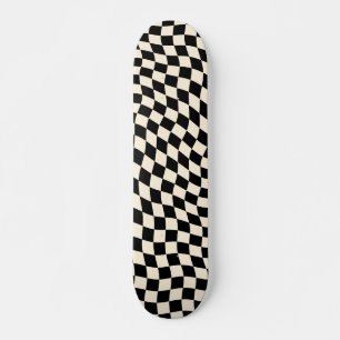 Skate Quadro de verificação de vinhetas preto e branco
