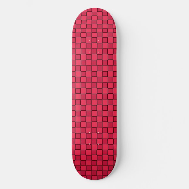 Skate Quadro de Verificação Preto Vermelho (Frente)