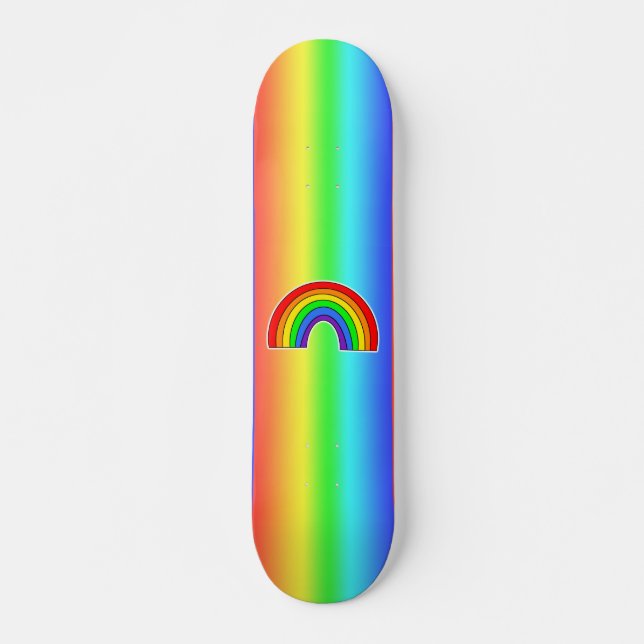 Skate Quadro do Rainbow Heart LGBTQ+ (Frente)