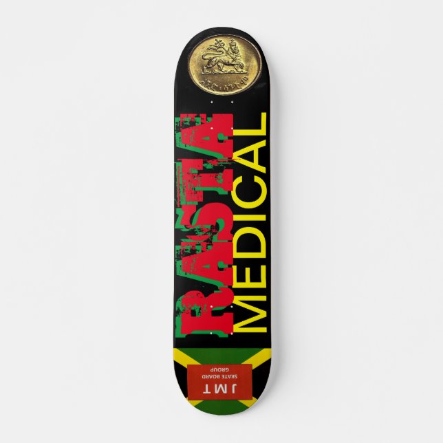 Skate Quadro MÉDICO RASTA, deck de 7¾" (Frente)