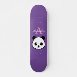 Skate Quadro Personalizado de Monograma de Urso Panda Cu