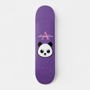 Skate Quadro Personalizado de Monograma de Urso Panda Cu