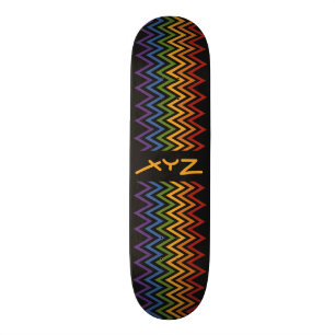 Skate Quadro personalizado do padrão Rainbow Chevron