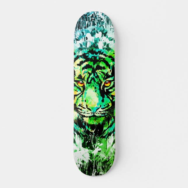 Skate Quadro Verde Tigre - Desenho Verde do Tigre (Frente)
