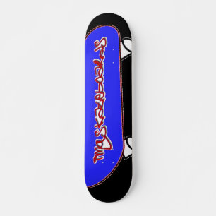 Skate quadros de imagens (skateboard) - azul e vermelho
