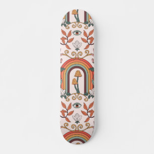 Skate Rainbow e Mushroom Art Noveau Pattern