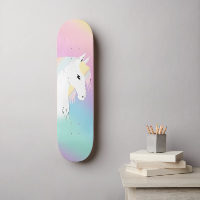 Skate Rainbow Horse Unicorn Equestrian Girly (Arte de parede)