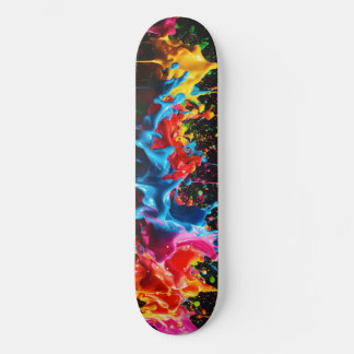 Skate Rainbow Neon Paint Splash Design