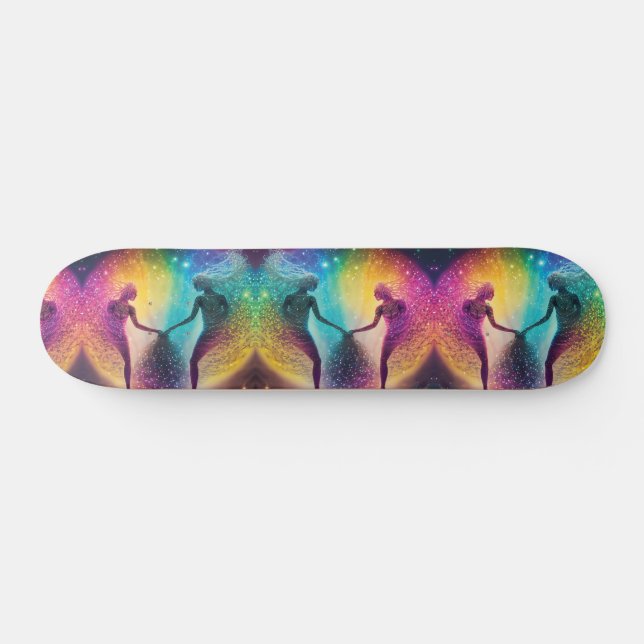 Skate Rainbow Trance Disco Cosmic Galaxy Soulmates Sk8r (Horz)