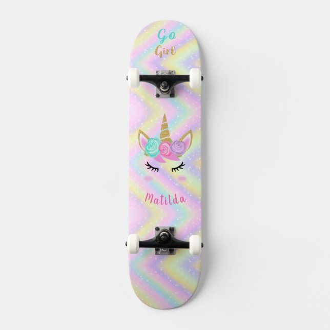 Skate Rainbow Unicorn Girl (Frente)