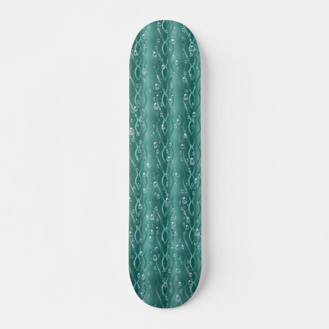 Skate Raindrops on green Metal (Frente)