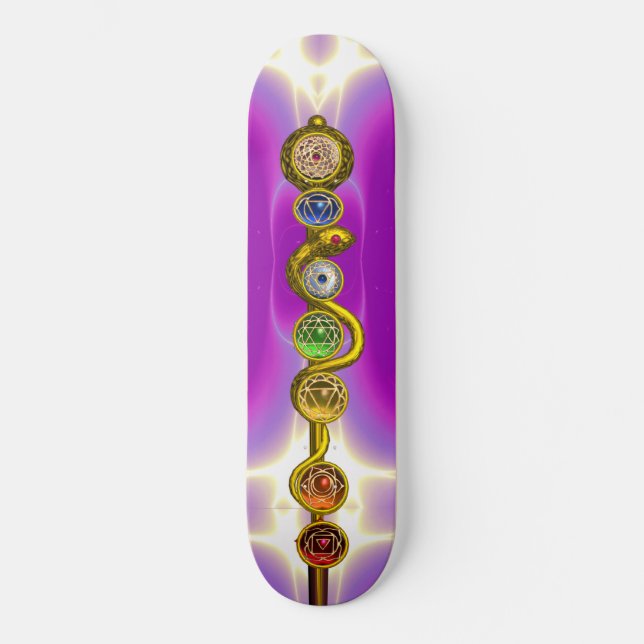 SKATE RAIO DE ASCLEPIUS COM 7 CHAKRAS, ENERGIA ESPIRITUA (Frente)