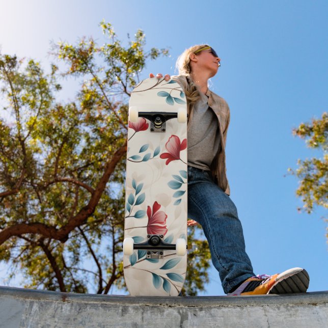 Skate Ramo Floral Botânico Elegante (Ao ar livre 1)