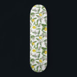 Skate Ramos de limão com flores e frutas<br><div class="desc">Padrão de aquarelas pintadas à mão com ramos de limão com flores e fruta</div>