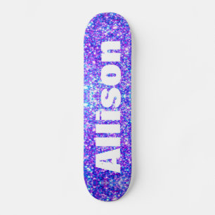 Skate Raparigas Personalizadas Roxas Faux Glitter