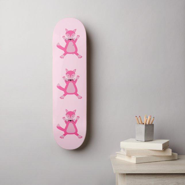 Skate Raposa-Bebê Rosa bonito (Arte de parede)