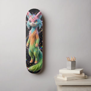 Skate Raposa Cristal Arco-íris - Fera da Galáxia Pastel