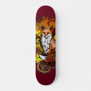 Skate Raposa de Outono Marrom Escuro Arte da Natureza