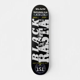skate RASTA PRETO, deck de 7 ¾"