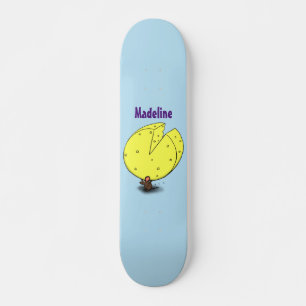 Skate Rato bonito com ilustração de desenho animado de q