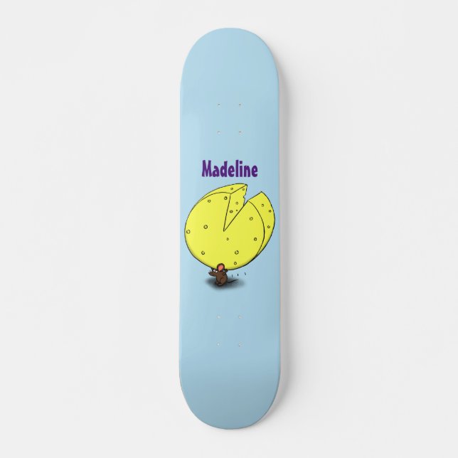 Skate Rato bonito com ilustração de desenho animado de q (Frente)