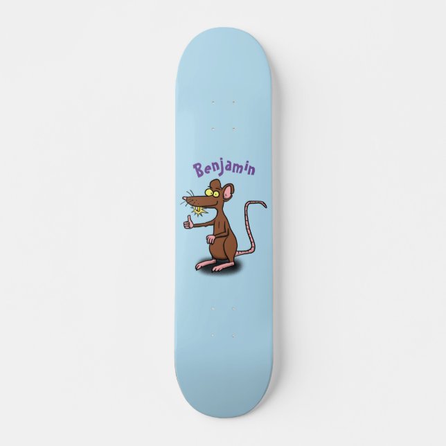 Skate Rato castanho-bonito deita um desenho animado (Frente)
