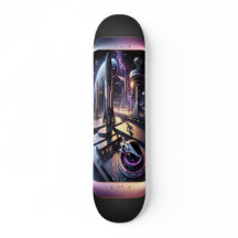 "Raygun Gothic Futurist Cityscape Deck"