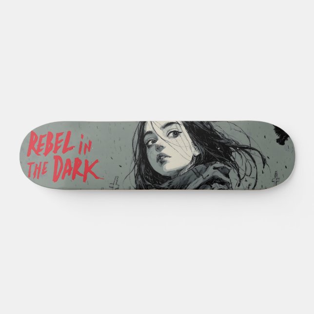 Skate Rebelar no Design Estilo Estilo de BD Escuro (Horz)