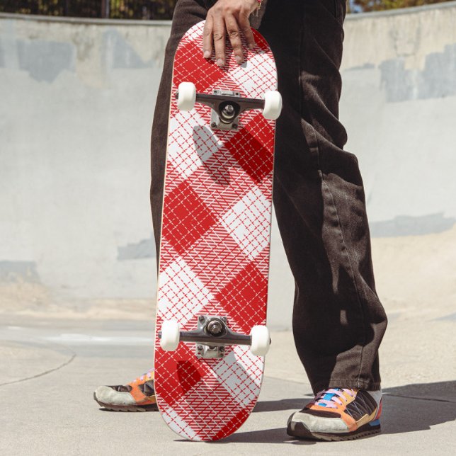 Skate Red and White Bold Checkered Plaid Design  (Criador carregado)